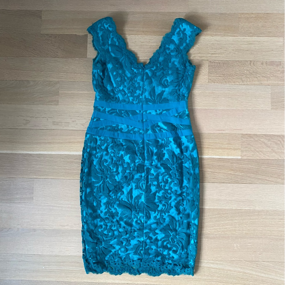 Tadashi Shoji - Embroidered Lace Sheath Dress - size 12 - Picture 4 of 8